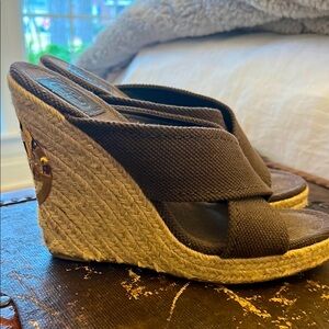 Tory Burch Kristin Brown Wedge Sandals
